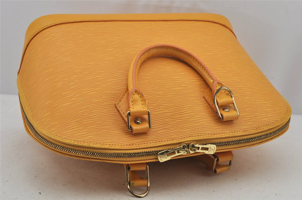 Authentic Louis Vuitton Epi Alma PM Hand Bag Yellow M52149 LV 7639J