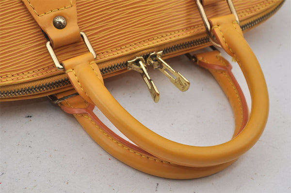 Authentic Louis Vuitton Epi Alma PM Hand Bag Yellow M52149 LV 7639J