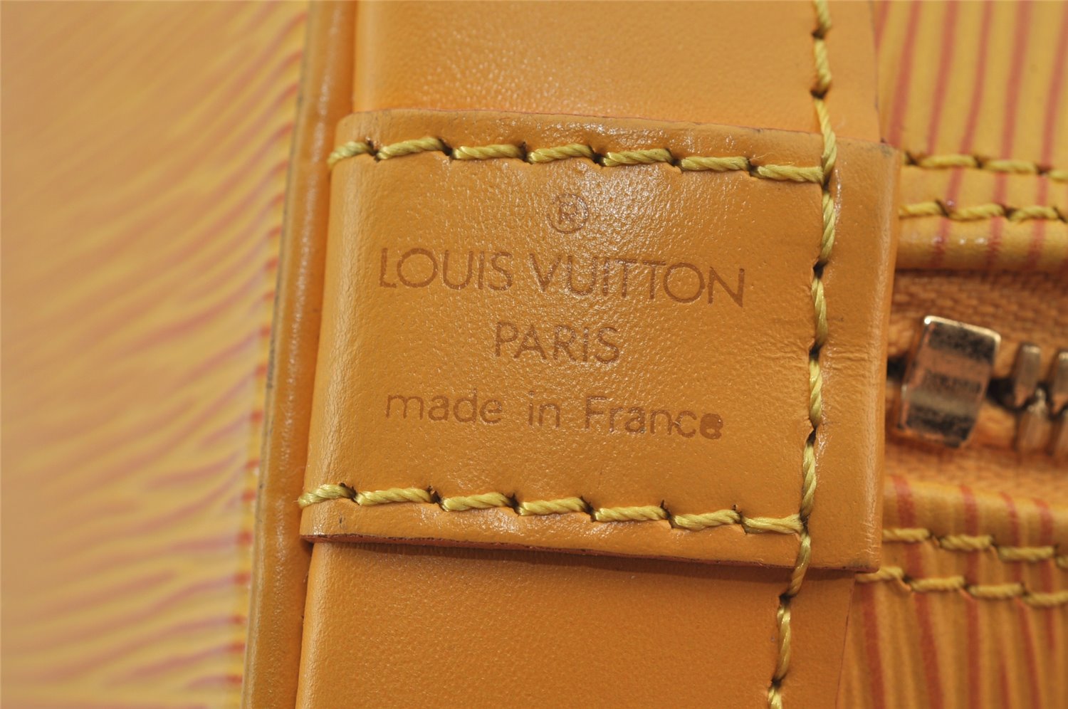 Authentic Louis Vuitton Epi Alma PM Hand Bag Yellow M52149 LV 7639J