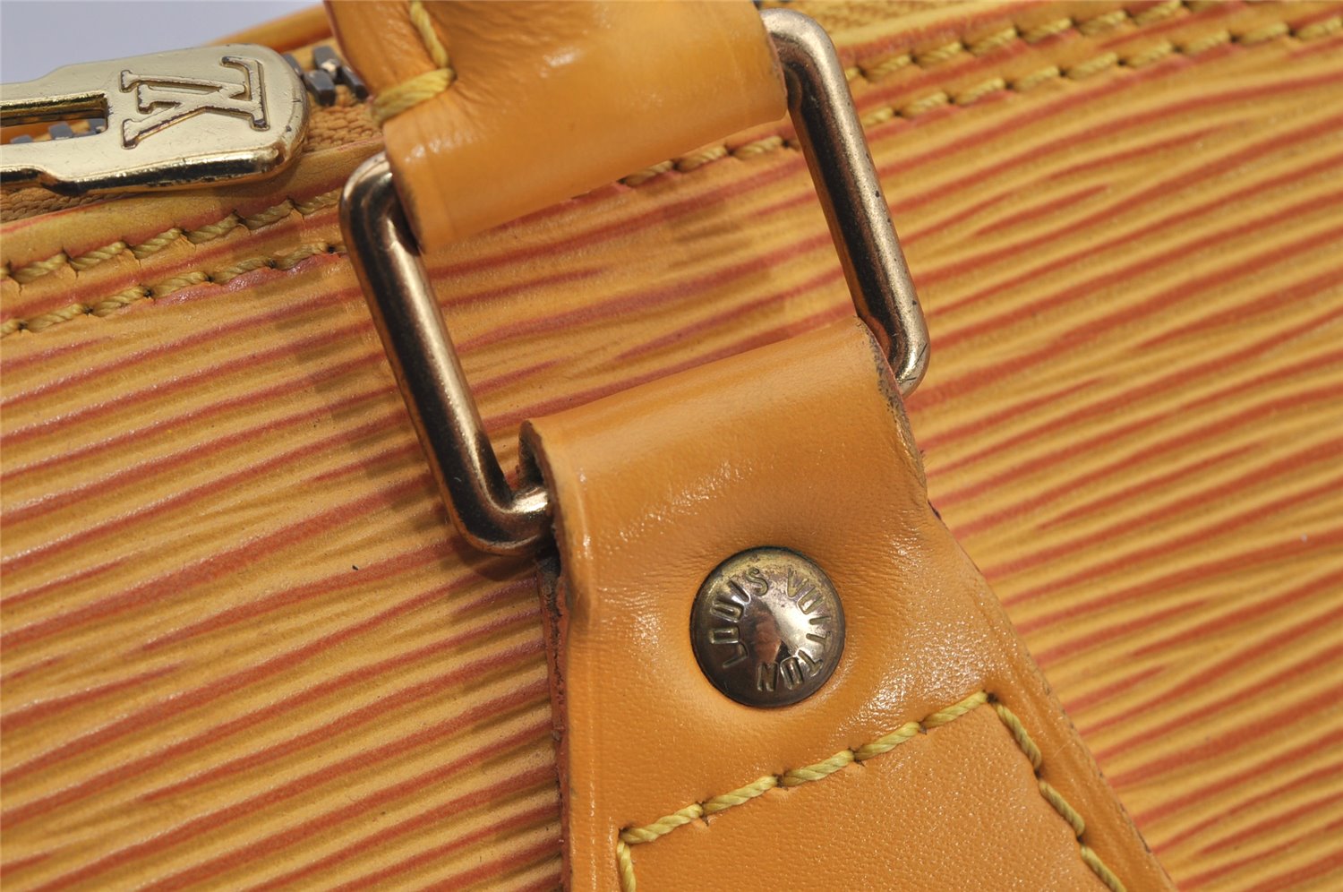 Authentic Louis Vuitton Epi Alma PM Hand Bag Yellow M52149 LV 7639J