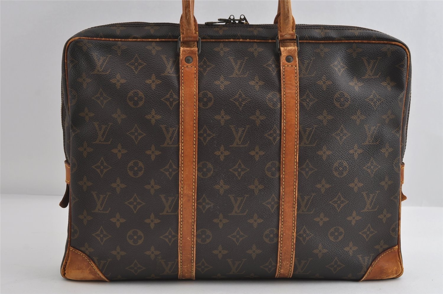 Authentic Louis Vuitton Monogram Porte Documents Voyage M53361 Briefcase 7640I
