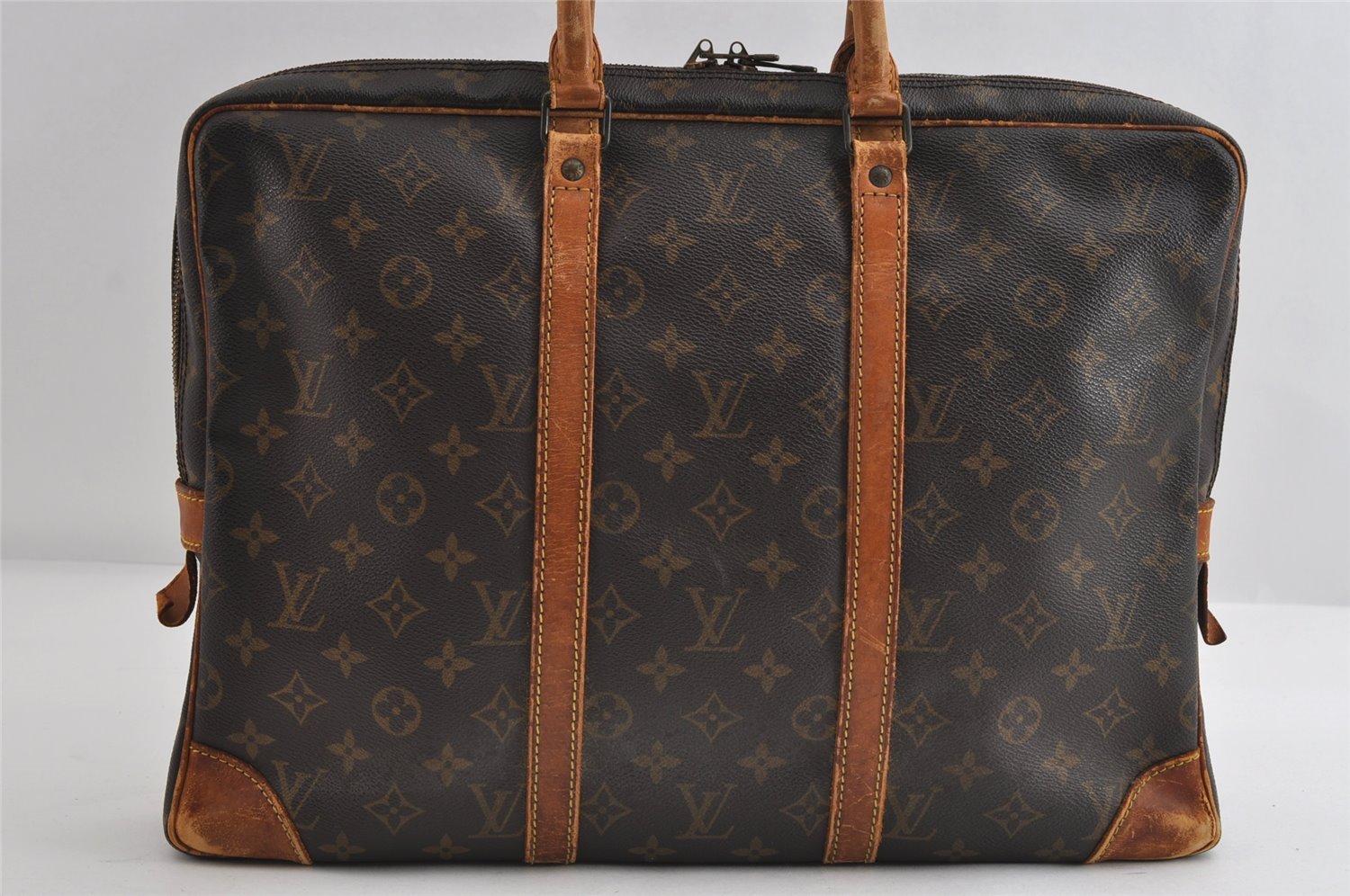 Authentic Louis Vuitton Monogram Porte Documents Voyage M53361 Briefcase 7640I
