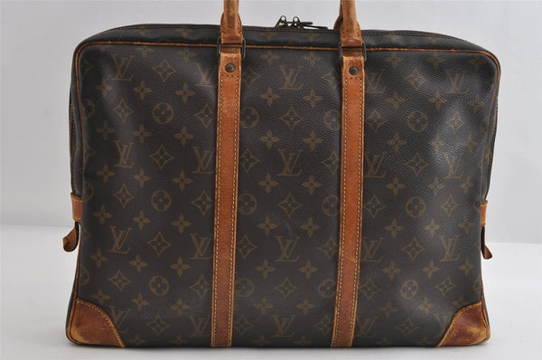 Authentic Louis Vuitton Monogram Porte Documents Voyage M53361 Briefcase 7640I