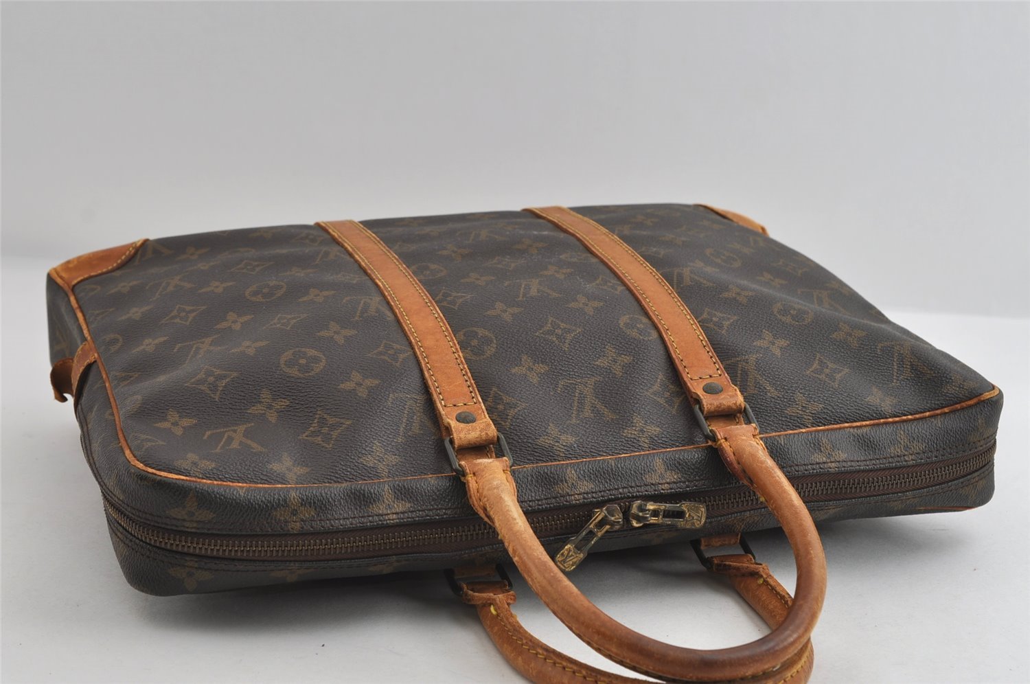 Authentic Louis Vuitton Monogram Porte Documents Voyage M53361 Briefcase 7640I