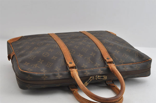 Authentic Louis Vuitton Monogram Porte Documents Voyage M53361 Briefcase 7640I