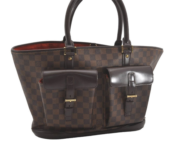 Authentic Louis Vuitton Damier Manosque GM Shoulder Tote Bag N51120 LV 7641I