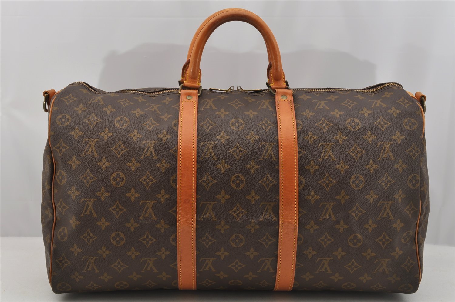 Authentic Louis Vuitton Monogram Keepall Bandouliere 50 M41416 Boston Bag 7642I