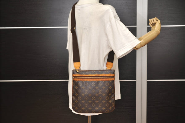 Auth Louis Vuitton Monogram Pochette Bosphore Shoulder Cross Bag M40044 LV 7642J