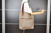 Authentic GUCCI Web Sherry Line GG Plus Tote Bag PVC Leather Brown 7643I