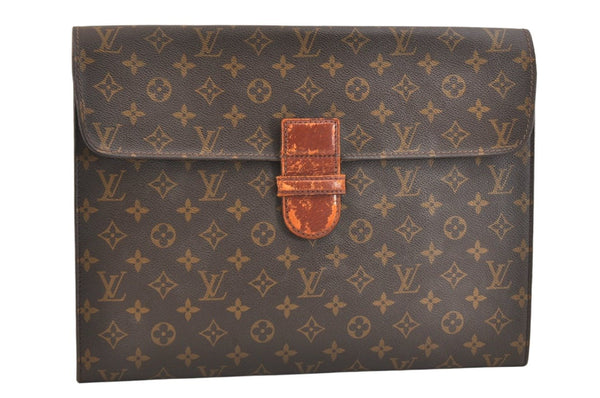 Authentic Louis Vuitton Monogram Poche Ministre Document Case M53445 LV 7643K