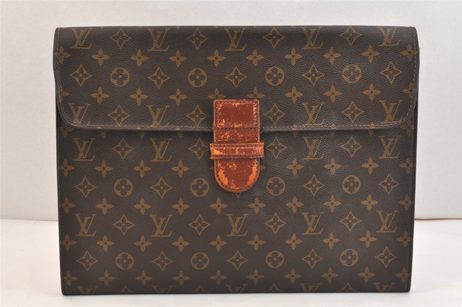 Authentic Louis Vuitton Monogram Poche Ministre Document Case M53445 LV 7643K