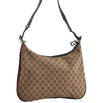 Auth GUCCI Web Sherry Line Shoulder Bag GG Canvas Leather 0013341 Brown 7644I