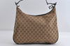 Auth GUCCI Web Sherry Line Shoulder Bag GG Canvas Leather 0013341 Brown 7644I