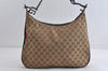 Auth GUCCI Web Sherry Line Shoulder Bag GG Canvas Leather 0013341 Brown 7644I