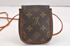 Auth Louis Vuitton Monogram Mini Lin Pochette Cancun Shoulder Pouch Brown 7644K