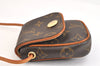 Auth Louis Vuitton Monogram Mini Lin Pochette Cancun Shoulder Pouch Brown 7644K