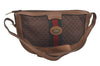 Authentic GUCCI Web Sherry Line Micro GG Shoulder Bag Canvas Leather Brown 7645I