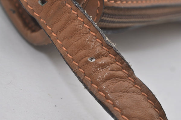 Authentic GUCCI Web Sherry Line Micro GG Shoulder Bag Canvas Leather Brown 7645I