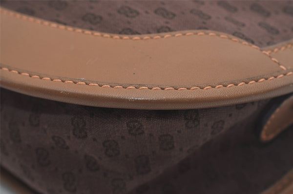 Authentic GUCCI Web Sherry Line Micro GG Shoulder Bag Canvas Leather Brown 7645I