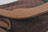 Authentic GUCCI Web Sherry Line Micro GG Shoulder Bag Canvas Leather Brown 7645I