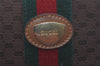 Authentic GUCCI Web Sherry Line Micro GG Shoulder Bag Canvas Leather Brown 7645I