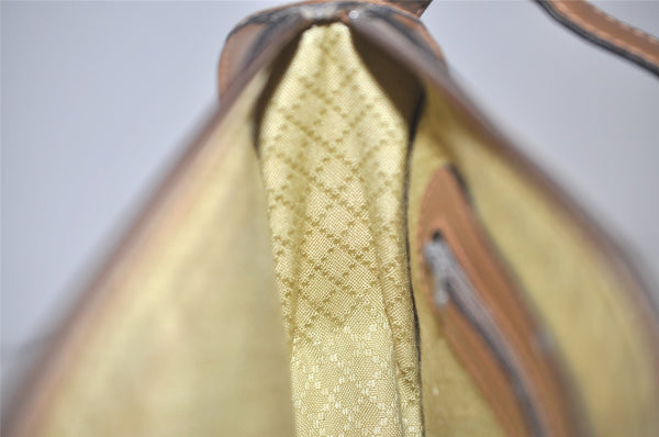 Authentic GUCCI Web Sherry Line Micro GG Shoulder Bag Canvas Leather Brown 7645I