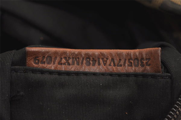 Authentic FENDI Zucca Shoulder Cross Body Bag Purse Nylon Leather Brown 7646J