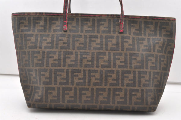 Authentic FENDI Zucca Vintage Shoulder Tote Bag PVC Brown 7647J