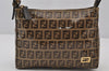 Authentic FENDI Vintage Zucchino Shoulder Hand Bag Purse PVC Leather Brown 7648J