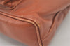 Authentic GUCCI Vintage Bamboo Drawstring Backpack Purse Leather Brown 7648K