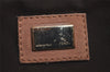Authentic FENDI Zucca Chain Shoulder Bag Purse Suede Canvas Pink Brown 7649J