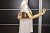 Authentic FENDI Zucca Chain Shoulder Bag Purse Suede Canvas Pink Brown 7649J