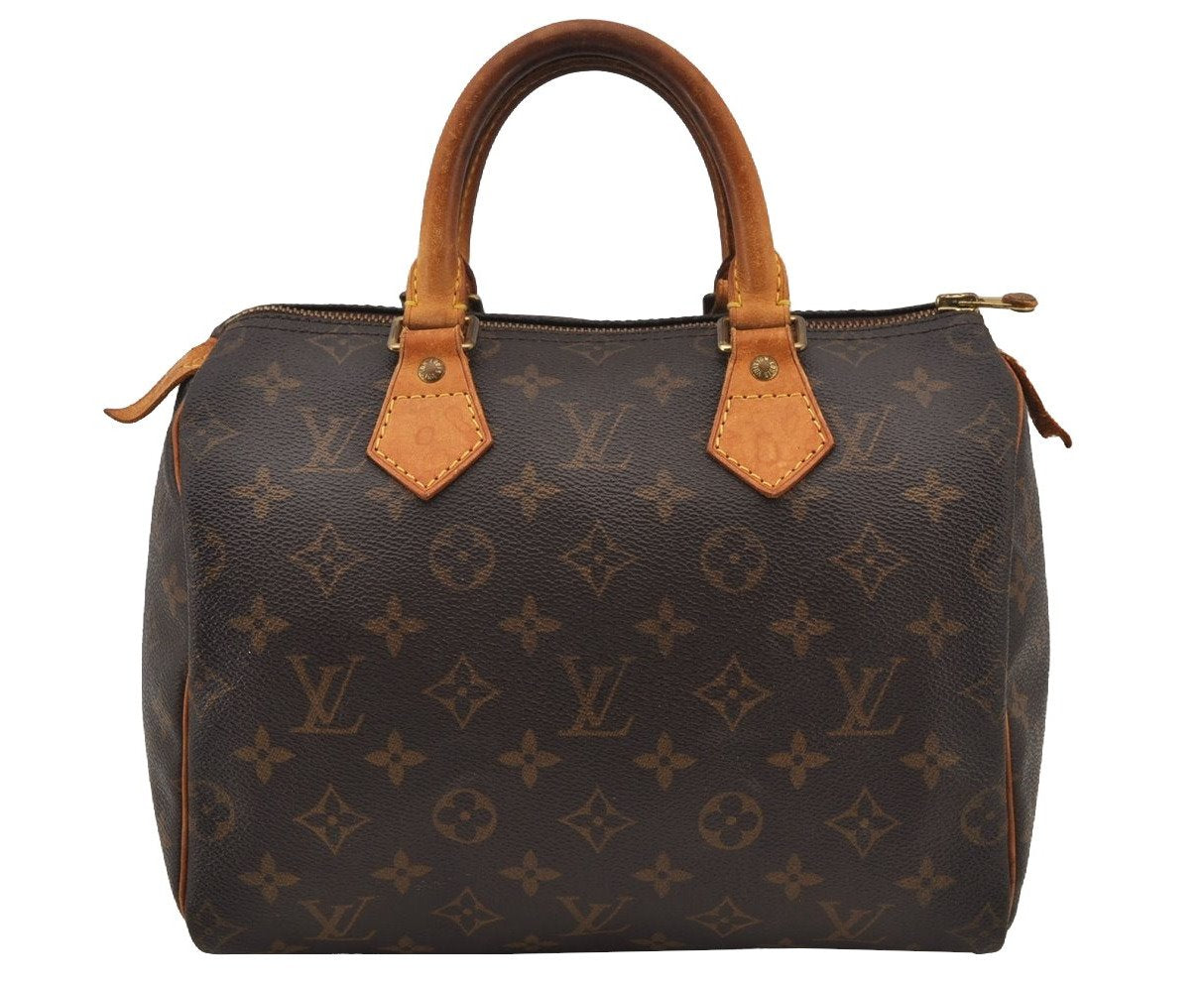Authentic Louis Vuitton Monogram Speedy 25 Boston Hand Bag M41528 LV 7651J