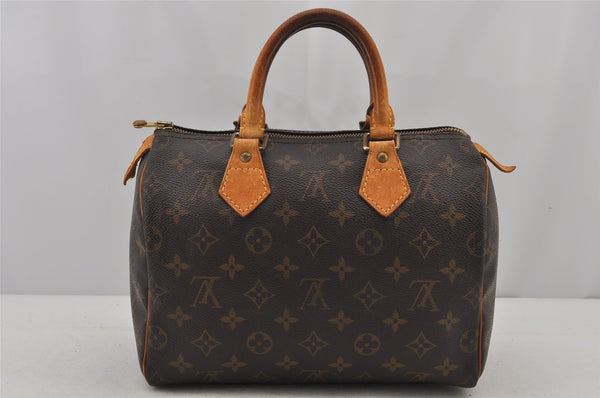 Authentic Louis Vuitton Monogram Speedy 25 Boston Hand Bag M41528 LV 7651J