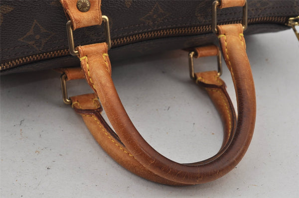 Authentic Louis Vuitton Monogram Speedy 25 Boston Hand Bag M41528 LV 7651J