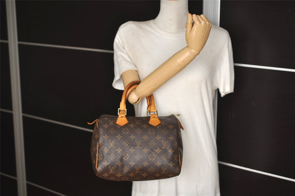 Authentic Louis Vuitton Monogram Speedy 25 Boston Hand Bag M41528 LV 7651J