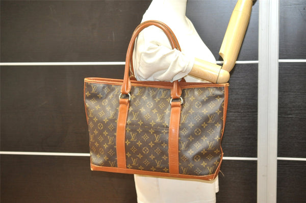 Auth Louis Vuitton Monogram Sac Weekend PM Vintage Tote Hand Bag M42425 LV 7651K