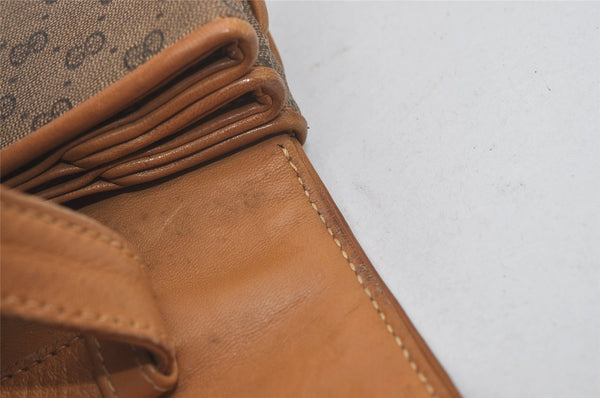 Authentic GUCCI Micro GG PVC Leather Shoulder Cross Body Bag Purse Brown 7652I