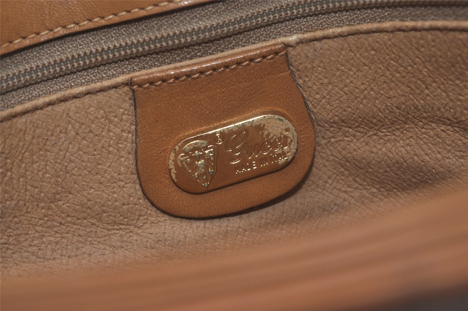 Authentic GUCCI Micro GG PVC Leather Shoulder Cross Body Bag Purse Brown 7652I