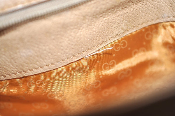 Authentic GUCCI Micro GG PVC Leather Shoulder Cross Body Bag Purse Brown 7652I