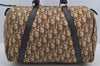 Authentic Christian Dior Trotter Hand Boston Bag Canvas Leather Brown 7653I
