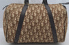 Authentic Christian Dior Trotter Hand Boston Bag Canvas Leather Brown 7653I