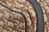 Authentic Christian Dior Trotter Hand Boston Bag Canvas Leather Brown 7653I