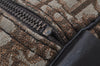 Authentic Christian Dior Trotter Hand Boston Bag Canvas Leather Brown 7653I