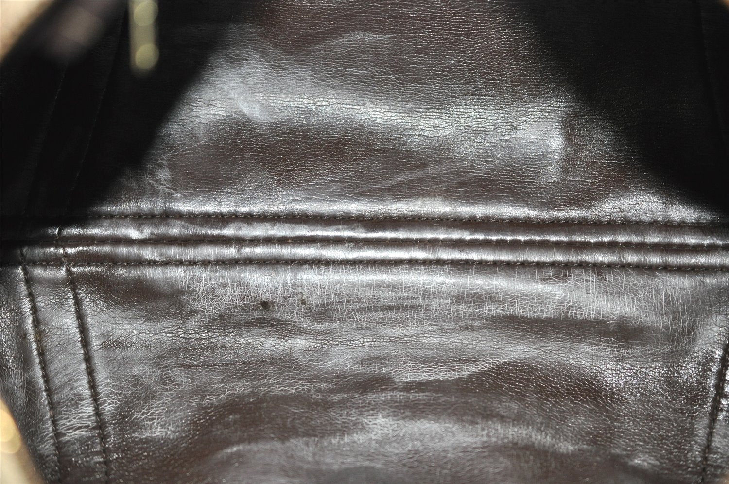 Authentic Christian Dior Trotter Hand Boston Bag Canvas Leather Brown 7653I