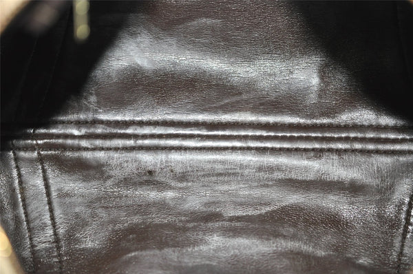 Authentic Christian Dior Trotter Hand Boston Bag Canvas Leather Brown 7653I