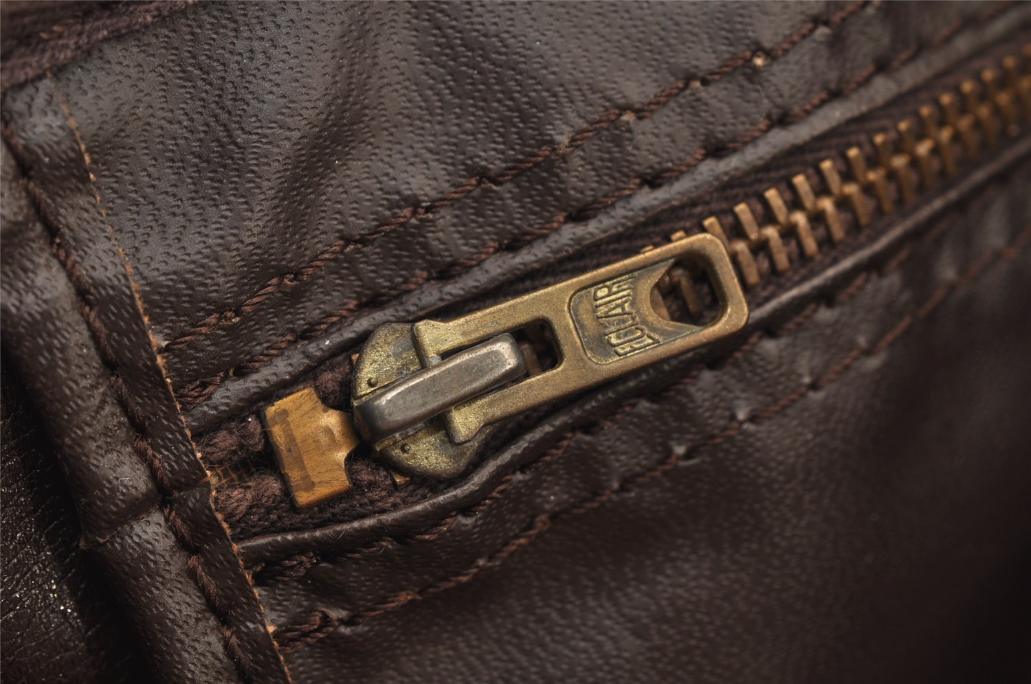 Authentic Christian Dior Trotter Hand Boston Bag Canvas Leather Brown 7653I