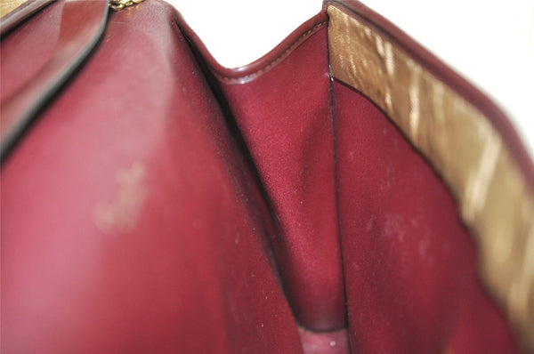 Authentic Christian Dior Chain Shoulder Hand Bag Purse Nylon Leather Beige 7654I