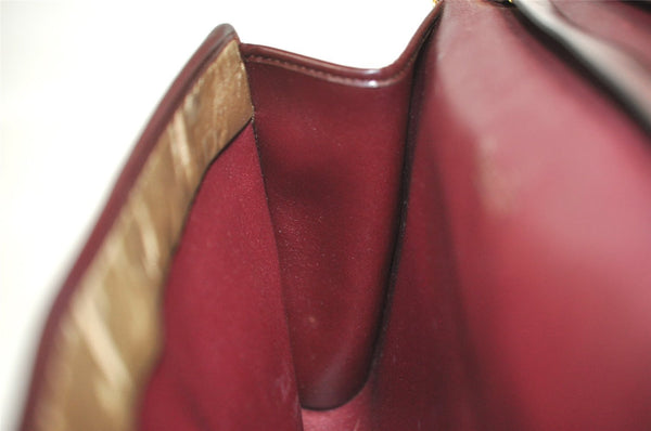 Authentic Christian Dior Chain Shoulder Hand Bag Purse Nylon Leather Beige 7654I