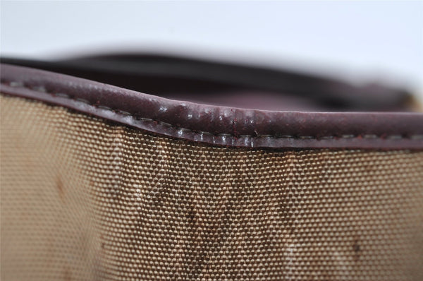 Authentic Christian Dior Chain Shoulder Hand Bag Purse Nylon Leather Beige 7654I